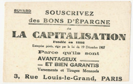 Buvard 21 X 13.5 Bons D'épargne De LA CAPITALISATION  Paris - Banco & Caja De Ahorros