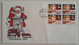 1991..USA.. FDC WITH STAMPS AND POSTMARKS..Christmas Stamps - (29 Cents) - 1991-2000