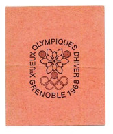 Étiquette Du Sigle Des Jeux Olympiques D'Hiver GRENOBLE 1968 Excoffon  Olympic Games 68 - Autres & Non Classés