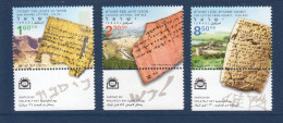 Israël, **, Yv 1941, 1942, 1943, Mi 2021, 2022, 2023, SG 1914, 1915, 1916, écriture Ancienne, Papyrus, Poterie, Tablette - Unused Stamps (with Tabs)