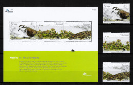 Portugal Madeira 2004 MiNr. 230 - 2 (Bl. 29) Madeira Birds, Reptiles, Plants 3v +1 S\sh MNH** 7.00 € - Palmípedos Marinos