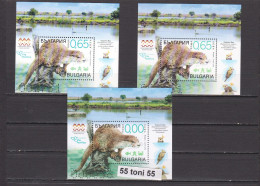 2019 Ecology Fauna Protected Animals – Otter 2 S/S-MNH (norm.+Uv.) +S/S Missing Value Bulgaria/Bulgarie - Unused Stamps