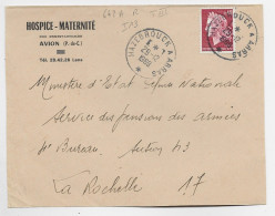 CHEFFER 40C DEVANT LETTRE CONVOYEUR HAZEBOUK A ARRAS 29.12.1969 INDICE 13 COTE 110€ - 1967-1970 Marianne De Cheffer