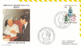 VATICAN Cover 10-24,popes Travel 1988,France - Papi