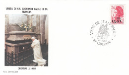 FRANCE Cover 10-29,popes Travel 1988 - Papi