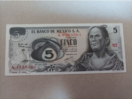 Billete De México 5 Pesos Del Año 1972, Serie A, UNC - Mexico