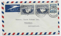 SOUTHERN RHODESIA 3DX2+9D LETTRE COVER AIR MAIL BULAWAYO 1955 TO SUISSE - Zuid-Rhodesië (...-1964)