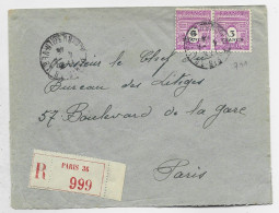 ARC TRIOMPHE 3FR PAIRE LETTRE REC PARIS 4.4.1945 AU TARIF - 1944-45 Arc De Triomphe