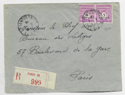 ARC TRIOMPHE 3FR PAIRE LETTRE REC PARIS 4.4.1945 AU TARIF - 1944-45 Arco Del Triunfo
