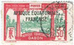 GABON, PAESAGGI, LANDSCAPE, 1926, FRANCOBOLLI USATI Mi:GA 105, Scott:GA 102, Yt:GA 103 - Used Stamps