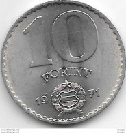 Hungary 10 Forint  1971  Km 595   Xf+ - Hongrie