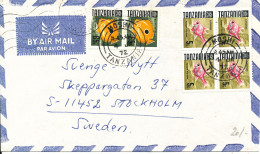 Tanzania Air Mail Cover Sent To Sweden Moshi 4-1-1972 Topic Stamps FISH - Tanzanie (1964-...)