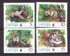 Letland / Latvia 378 T/m 381 MNH ** WWF WNF Animals Nature (1994) - Lettland