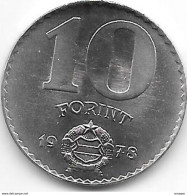 *hungary 10 Forint 1978  Km 595  Bu/ms65 - Hongrie