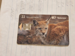 Norway-(N-112)-Gaupe / Lynx-(22 Tellerskritt)-(69)-(C83023151)-used Card+1card Prepiad Free - Norway