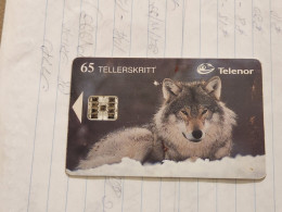 Norway-(N-113)-Ulv / Wolf-(65 Tellerskritt)-(71)-(C83023291)-used Card+1card Prepiad Free - Norvège