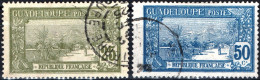 GUADALUPA, GUADELOUPE, PAESAGGI, LANDSCAPE, 1922, FRANCOBOLLI USATI Scott:GP 66,75 - Gebraucht