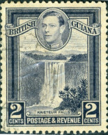 GUYANA BRITANNICA, BRITISH GUIANA, PAESAGGI, LANDSCAPE, 1949, FRANCOBOLLI USATI Mi:GY 177C, Scott:GB-GY 231 - British Guiana (...-1966)