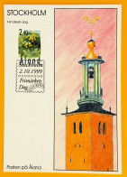 Åland - Exhibition Card Stockholm Frimärkets Dag 1999 - Cowslip Flower Stamp Mi 156 - City Hall, Sweden - Aland