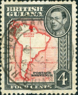 GUYANA BRITANNICA, BRITISH GUIANA, RE GIORGIO VI E SCENE LOCALI, 1938, FRANCOBOLLI USATI Mi:GY 178A, Scott:GB-GY 232 - British Guiana (...-1966)