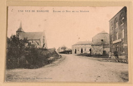 @J@  -  Une Vue De MARLOIE  -  Eglise Et Rue De La Station  -  Zie / Voir / See Scan's - Marche-en-Famenne