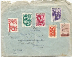 Bulgaria Multifranked 6pcs CV Sofia 22aug1956 To Suisse - Total Rate Ct.88 - Cartas & Documentos