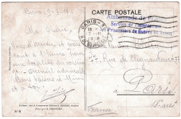 Cachet D'ambassade De France, Service De L'internement Des Prisonniers De Guerre En Suisse Sur Carte Postale - Dokumente