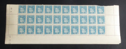 ANDORRE - 1937-43 - N°YT. 59 - Armoiries 60c Bleu-vert -  Bloc De 30 Bord De Feuille - Neuf Luxe** / MNH - Ungebraucht