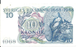 SUEDE 10 KRONOR 1968 AUNC P 56 - Svezia