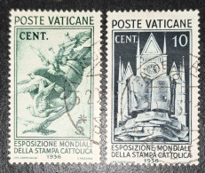 VATICAN    Exposition Mondiale De La Presse Catholique   N° Y&T  72 Et 73  (o) - Usati