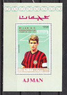 Ajman  - 1969. Milan Campione Europeo 1969/70. Rivera Capitano. European Champion 1969/70. Rivera Captain, MNH - Famous Clubs