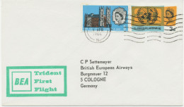 GB 1.4.1966, First Flight British European Airways (BEA) With Trident „LONDON – COLOGNE“ - Entiers Postaux