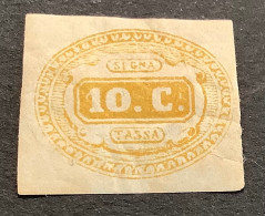 Sa. 1 (2500€) 1863 Segnatasse 10c. Giallo MH* RARE WITH ORIGINAL GUM (Regno D’ Italia Italy Postage Due Timbre-taxe - Segnatasse