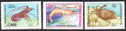 1998 - Tunisie - Y & T 1334 - 1336   - Les Crustacés  - 3V MNH***** - Crustaceans