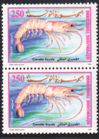 1998 - Tunisie - Y & T 1335   - Les Crustacés : Crevette Royale - En Paire - 2V MNH***** - Crostacei