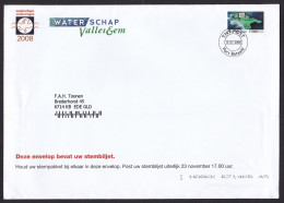Netherlands: Cover, 2008, 1 Cinderella Stamp, Postage Paid TNT Post, Map, Waterschap Vallei & Eem, Water (minor Creases) - Brieven En Documenten