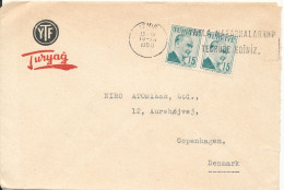 Turkey Cover Sent To Denmark Izmir 19-12-1958  A Tear In The Right Side Of The Cover - Briefe U. Dokumente