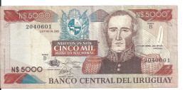 URUGUAY 5000 NUEVOS PESOS ND1983 VF P 65 - Uruguay