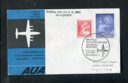 "OESTERREICH" 1965, AUA-Erstflugbrief "SALZBURG-MUENCHEN" (7541) - Erst- U. Sonderflugbriefe