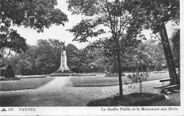 CPA VANNES JARDIN PUBLIC MONUMENT AUX MORTS - CAP 107 - Vannes