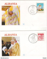 VISITE DU PAPE JEAN PAUL II  EN ALBANIE  EN 1993   LOT DE 4 ENVELOPPES  ....... ÉTAT LUXE MNH - Papi