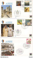 VISITE DU PAPE JEAN PAUL II  A ASSISE   EN 1993   LOT DE 5 ENVELOPPES  ....... ÉTAT LUXE MNH - Papi