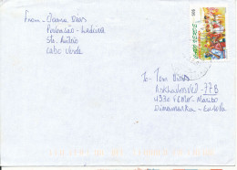 Cape Verde Cover Sent To Denmark 6-12-1999 Single Franked - Cap Vert