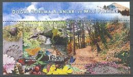 2015 TURKEY NATURAL CONSERVATION AREAS AND NATIONAL PARKS SOUVENIR SHEET MNH ** - Blocks & Sheetlets