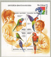 Bulgaria 1999, Bird, Birds, Parrot, M/S Of 4v, MNH** - Papagayos