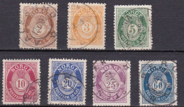 NO006A – NORVEGE - NORWAY – 1893-1908 – POST HORN – SC # 48-58 USED 23,50 € - Oblitérés