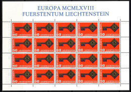 LIECHTENSTEIN MI-NR. 495 POSTFRISCH(MINT) KLEINBOGEN EUROPA 1968 SCHLÜSSEL - 1968