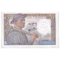 France, 10 Francs, Mineur, 1941, W.1, PREMIER ALPHABET, TTB+, Fayette:08.01 - 10 F 1941-1949 ''Mineur''