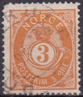 NO005S – NORVEGE - NORWAY – 1882-90 – POST HORN – SC # 38a USED 21 € - Gebruikt