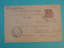 DI 5 ESPAGNE BELLE CARTE 1901 VALLADOLID A  KARLSRUHE  ALEMANIA  ++AFF. INTERESSANT++++ - 1850-1931